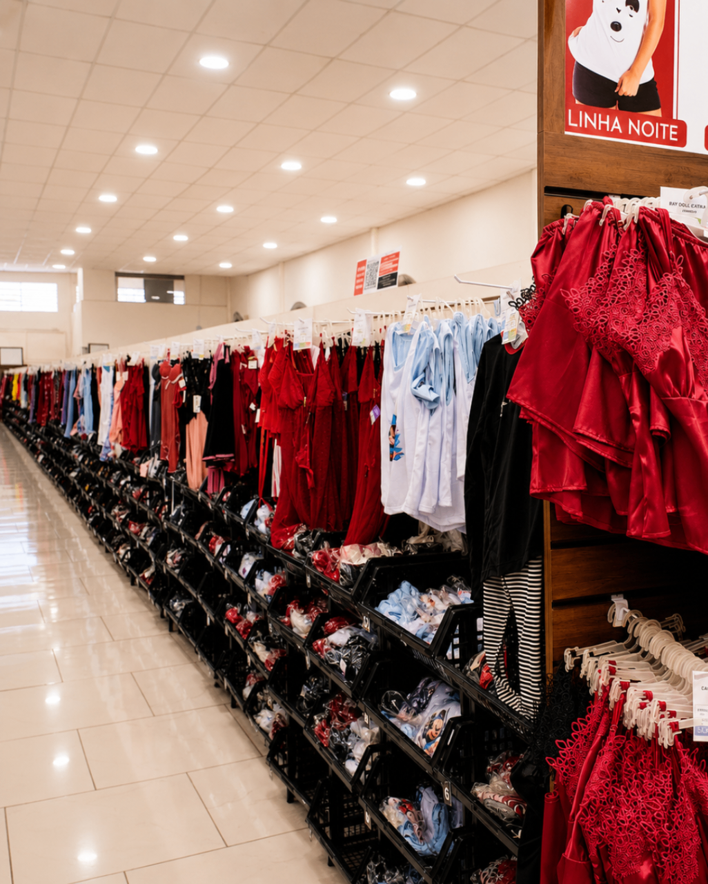 Linha noite em vermelho