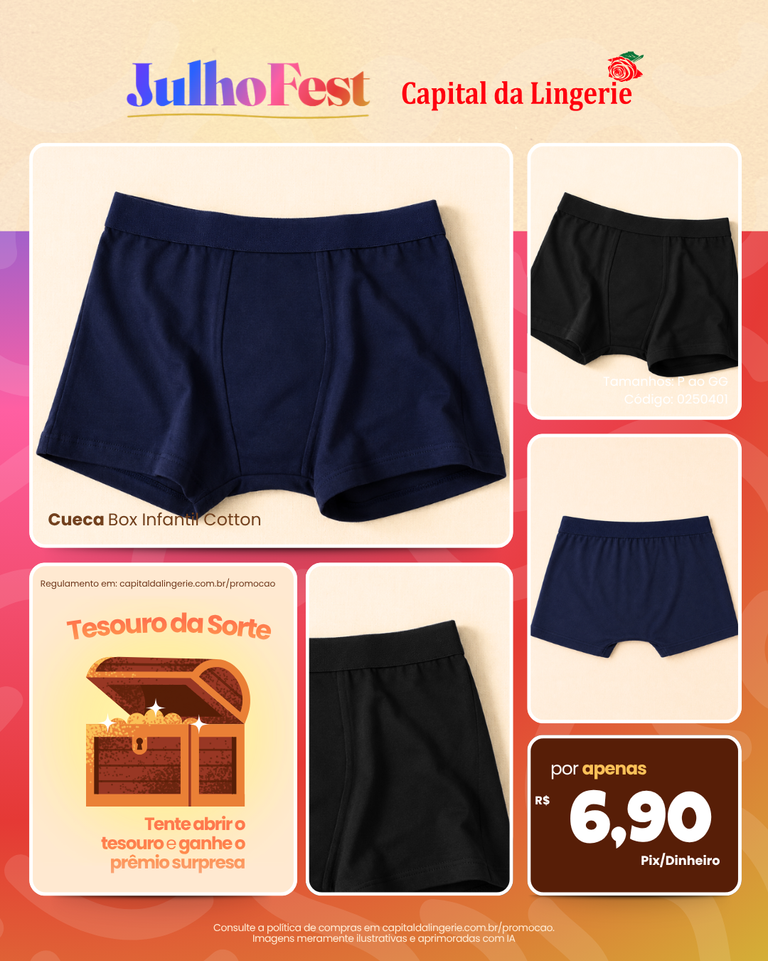 Cueca Box Infantil Cotton