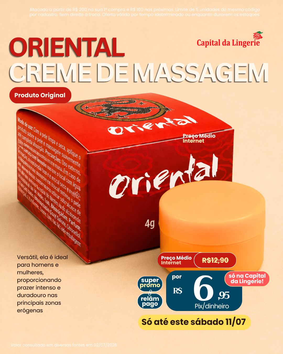 Creme de Massagem Oriental