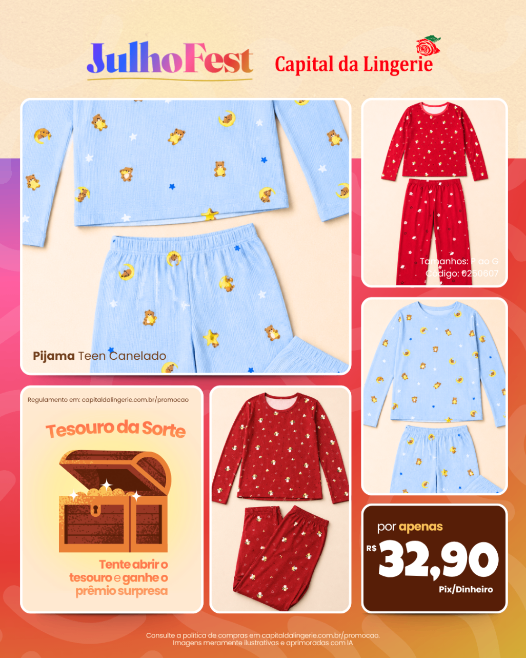 Pijama Teen Canelado