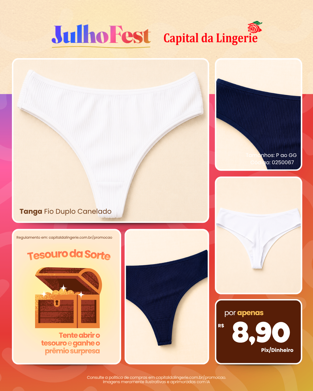 Tanga Fio Duplo Canelado